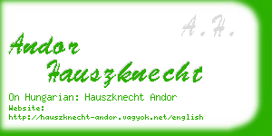 andor hauszknecht business card